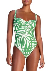 kate spade new york Shirred Underwire One Piece Swimsuit