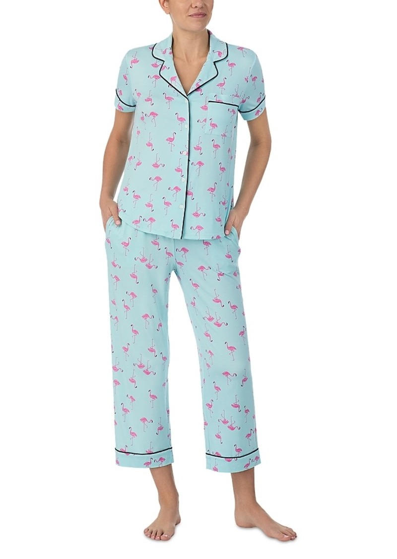 kate spade new york Short Sleeve Knit Cropped Pajama Set