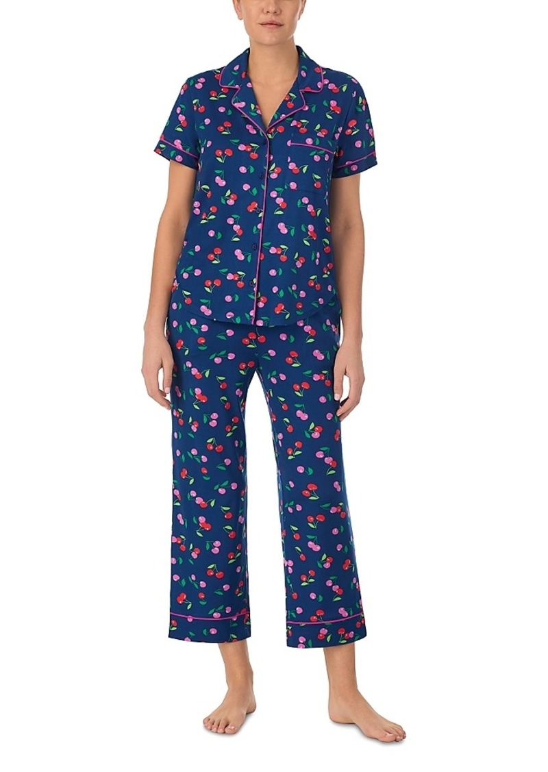 kate spade new york Short Sleeve Knit Cropped Pajama Set