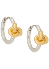 "Kate Spade New York Small Knotted Huggie Hoop Earrings, 0.62"" - Silver Gol"