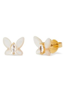 Kate Spade New York social butterfly mother-of-pearl mini stud earrings