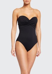 kate spade new york solid bandeau one-piece swimsuit