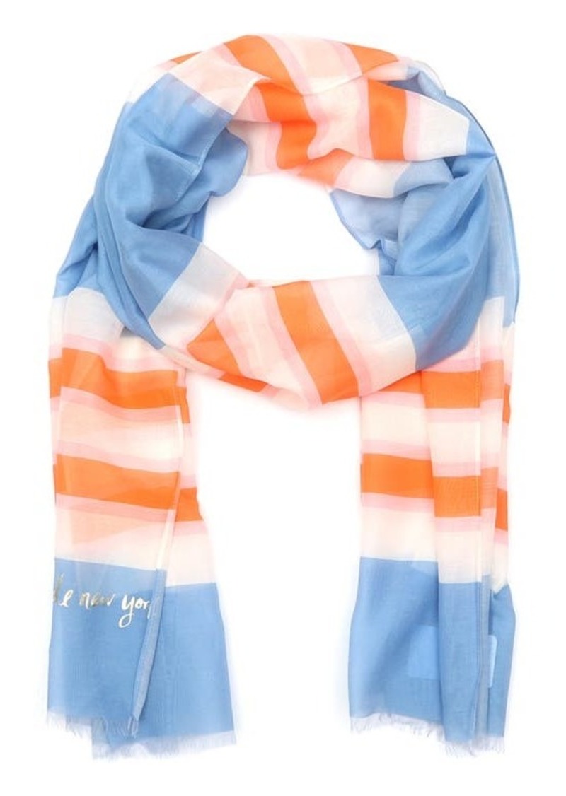 Kate Spade New York springtime stripe cotton & silk scarf