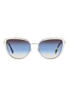 Kate Spade New York staci 56mm gradient cat eye sunglasses in Palladium/Brown Teal at Nordstrom Rack