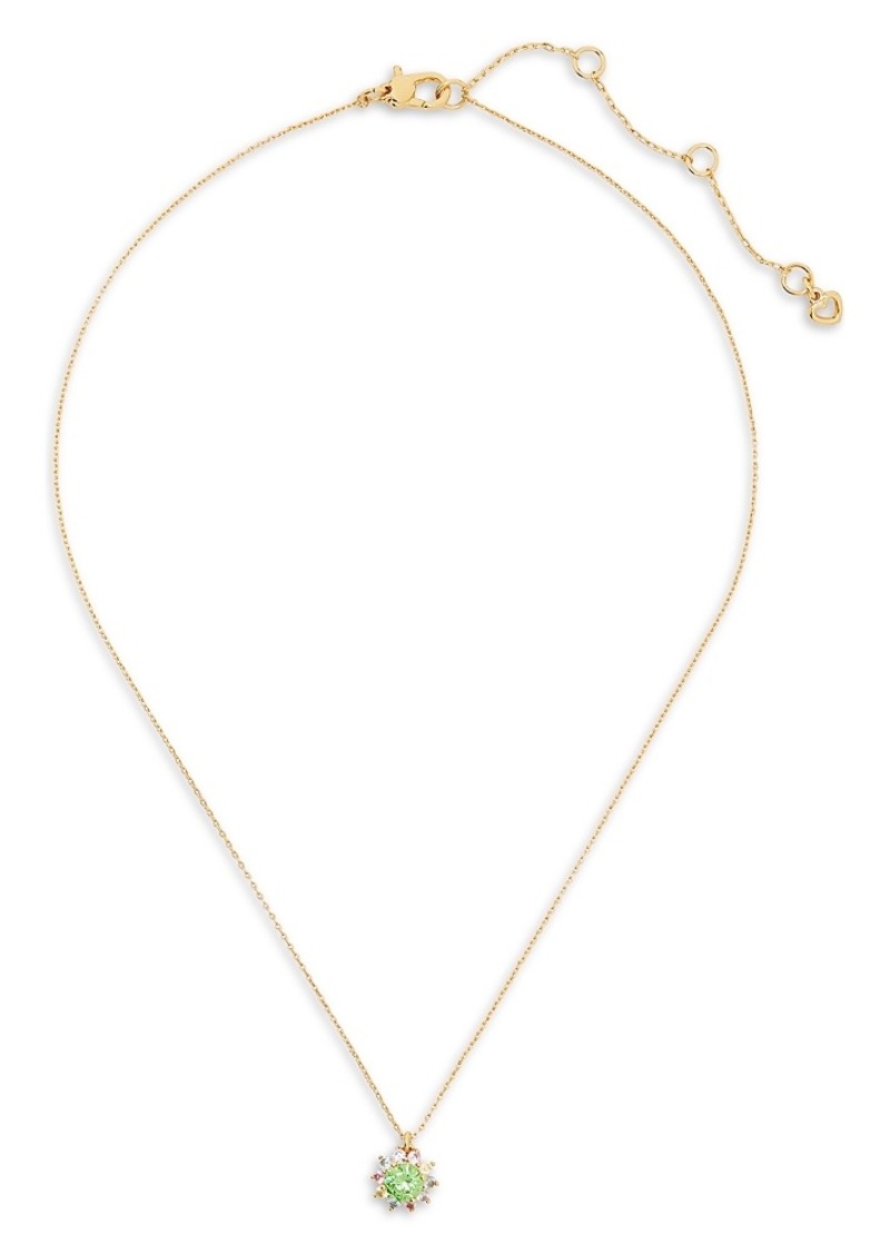 kate spade new york Sunny Cubic Zirconia Halo Pendant Necklace, 16-19