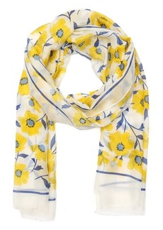 kate spade new york sunshine floral cotton & silk scarf