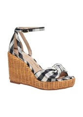 Kate Spade New York tianna gingham wicker wedge sandal