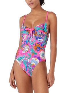 kate spade new york Tie Front One Piece Swimsuit