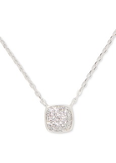 "Kate Spade New York Time To Shine Sterling Silver Pave Diamond Accent Pendant Necklace, 16"" + 3"" extender - Silver"