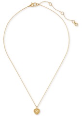 "Kate Spade New York Twisted Frame Heart Pendant Necklace, 16"" + 3"" extender - Gold."