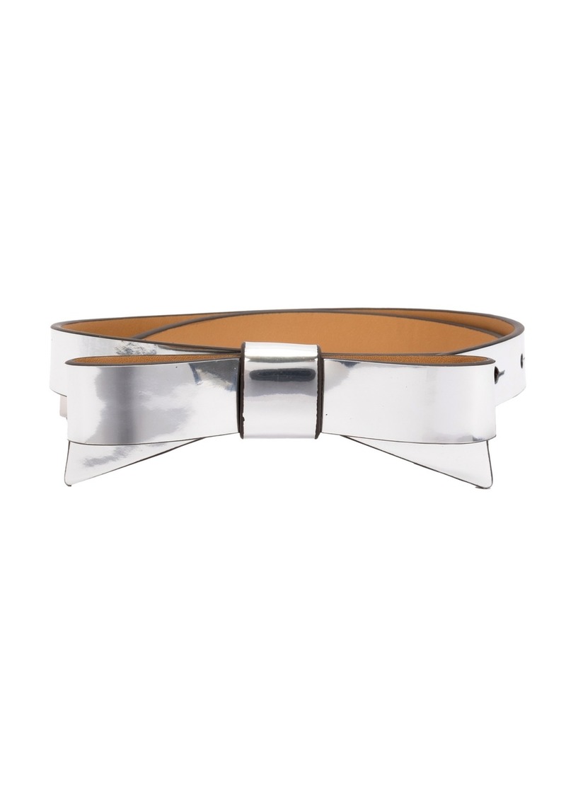 Kate Spade New York Women's 19MM Bow Belt - Mirror Metallic - Silver