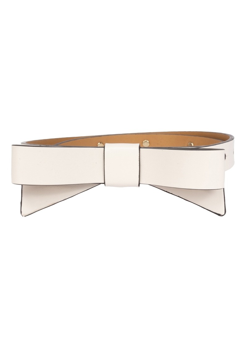 kate spade new york Women's 19mm Bow Belt with Imitation Pearls - Cream