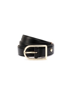 kate spade new york Women's 25mm Asymmetrical Buckle Leather Belt Accessory Hardware Black/Polished Gold S