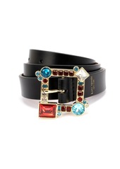 Kate Spade New York Women's 25mm Crystal Buckle Belt - Black Multi-Color