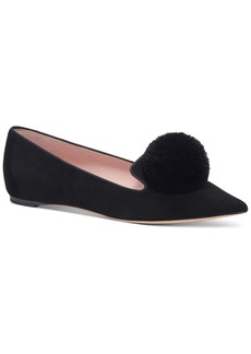 Kate Spade New York Women's Amour Pom Pom Pointed-Toe Slip-On Flats - Black