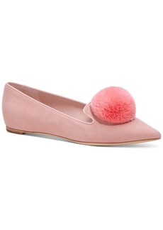 Kate Spade New York Women's Amour Pom Pom Pointed-Toe Slip-On Flats - Dancer Pink