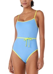 kate spade new york Women's Belted One-Piece Swimsuit - Blazer Blue