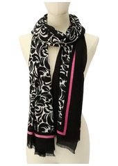 kate spade new york Women's Flourish Swirl Oblong Bandana - Black, Cream