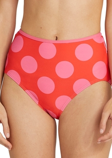 Kate Spade New York Women's High-Waist Bikini Bottoms - Flame Scarlet