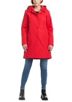 Kate Spade New York Women's Hooded A-Line Raincoat - Garnet Red