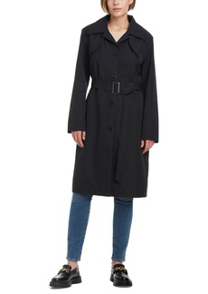 Kate Spade New York Women's Hooded Bibbed Raincoat - Black