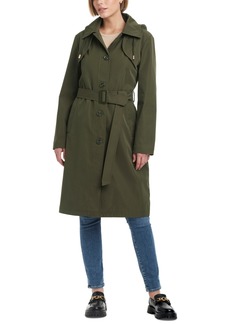 Kate Spade New York Women's Hooded Bibbed Raincoat - New Dark Olive