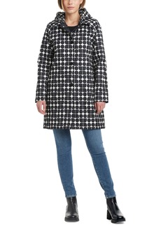 Kate Spade New York Women's Hooded Printed A-Line Raincoat - Noelle Print