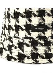 Kate Spade New York Women's Houndstooth Tweed Bucket Hat - Black