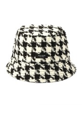 Kate Spade New York Women's Houndstooth Tweed Bucket Hat - Black