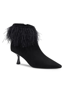 kate spade new york Women's Marabou Embellished Pointed Toe Booties