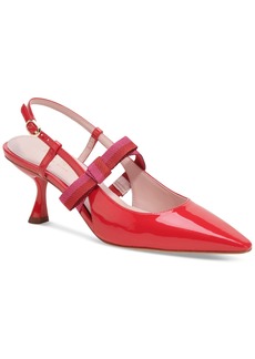 Kate Spade New York Women's Maritza Pointed Slingback Pumps - Engine Red Multi Patent