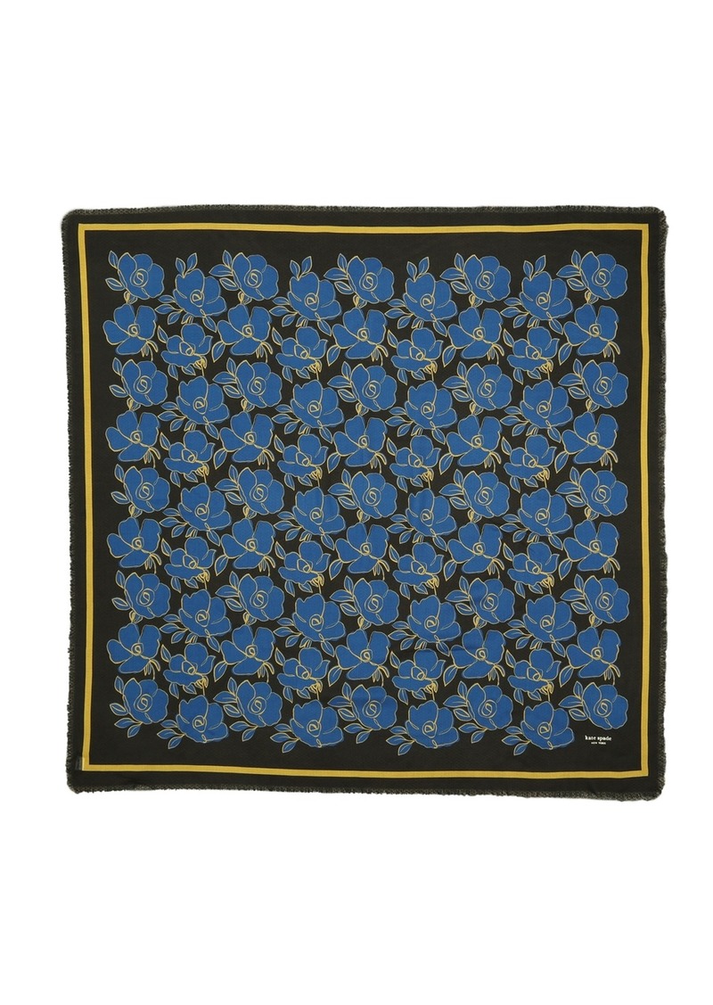 kate spade new york Women's Modern Floral Square Scarf - Black