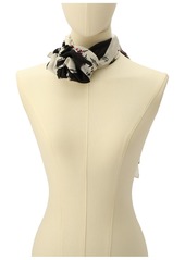 Kate Spade New York Women's Pretty Kitty Silk Square Scarf - Black Cream