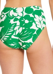 kate spade new york Women's Printed High-Waist Bikini Bottoms - Forest Green