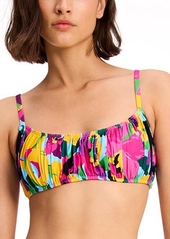 kate spade new york Women's Printed Shirred Bikini Top - Multi