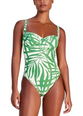 kate spade new york Women's Shirred-Cup Underwire One-Piece Swimsuit Women's Swimsuit