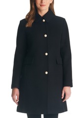 Kate Spade New York Women's Single-Breasted Imitation Pearl-Button Wool Blend Coat - Heather Grey