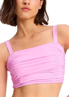 kate spade new york Women's Square-Neck Shirred Bikini Top - Carousel Pink