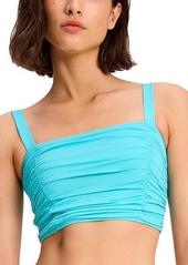 kate spade new york Women's Square-Neck Shirred Bikini Top - River Blue