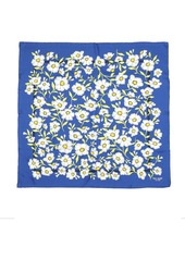 kate spade new york Women's Sunshine Floral Silk Square - Wild Blue Iris