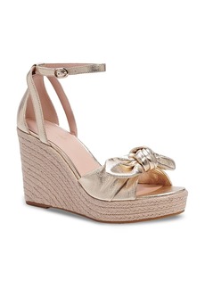 kate spade new york Women's Tianna Almond Toe Knotted Bow Espadrille Wedge Sandals