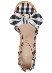Kate Spade New York Women's Tianna Ankle-Strap Wicker Wedge Sandals - Black, Cream