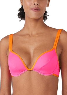kate spade new york Women's U-Wire Contrast-Trim Bikini Top - Radiant Pink