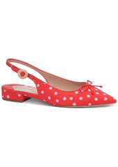 Kate Spade New York Women's Veronica Slip-On Pointed-Toe Slingback Flats - Ponderosa Red, Fresh White