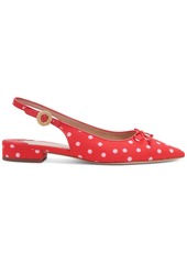 Kate Spade New York Women's Veronica Slip-On Pointed-Toe Slingback Flats - Ponderosa Red, Fresh White