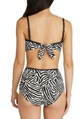 Kate Spade New York Womens Zebra Print Square Neck Bikini Top High Waisted Bikini Bottoms