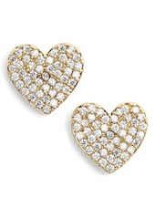 kate spade new york yours truly pave heart stud earrings in Gold at Nordstrom