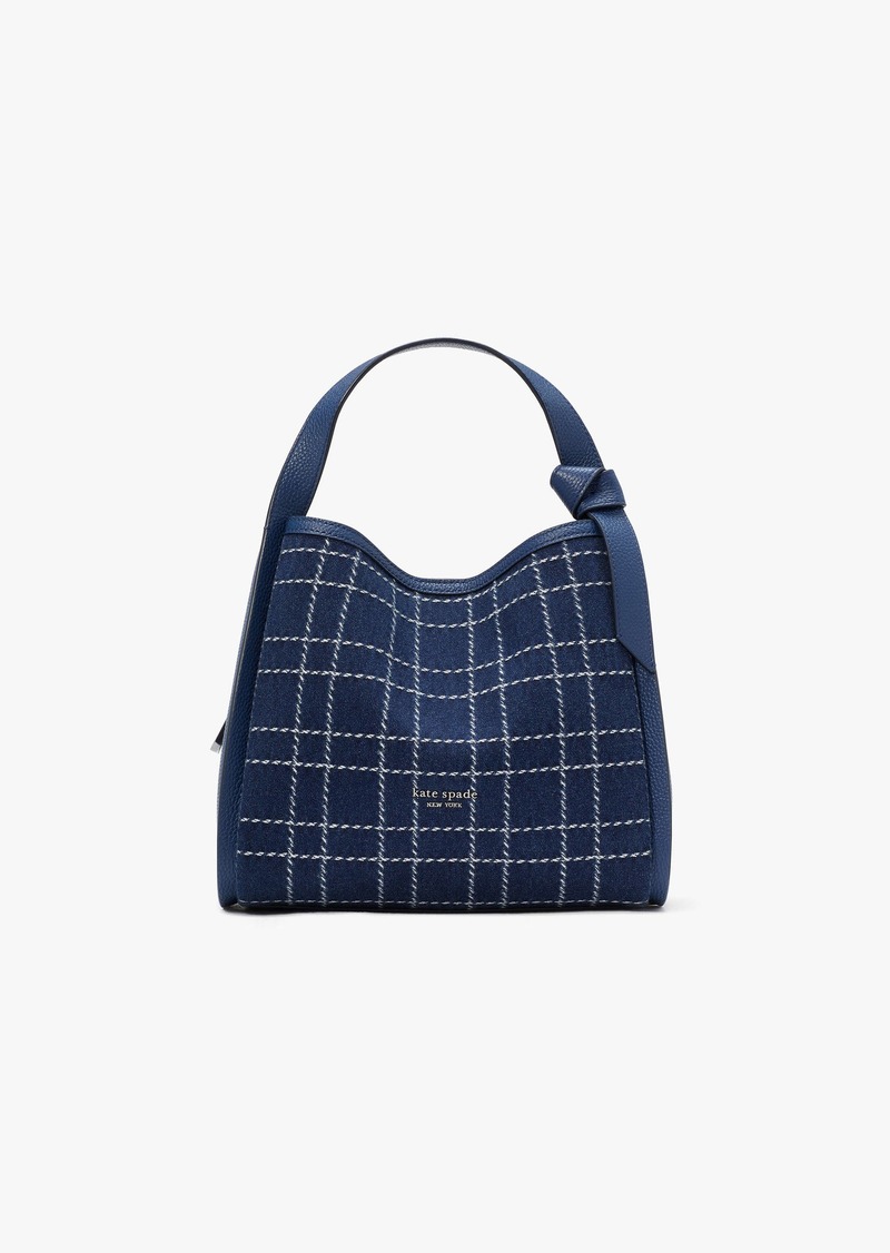 Kate Spade Knott Denim Check Medium Crossbody Tote