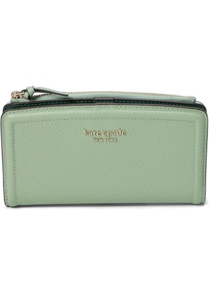 Kate Spade Knott Pebbled Leather Zip Slim Wallet