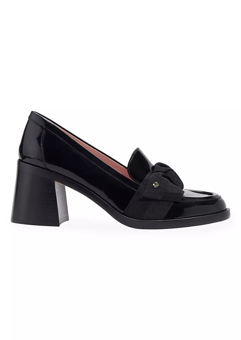 Kate Spade Leandra 89MM Leather Block-Heel Loafers